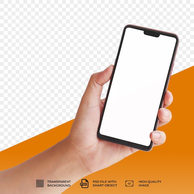 PSD met een smartphone geïsoleerd op een doorzichtige achtergrond