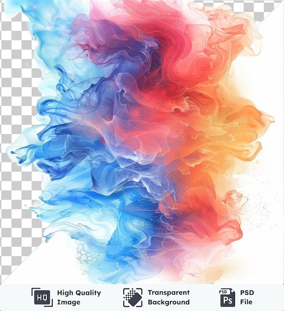 Psd met transparante abstracte pastel vlekken vector symbool zachte veelkleurige rook op een geïsoleerde achtergrond