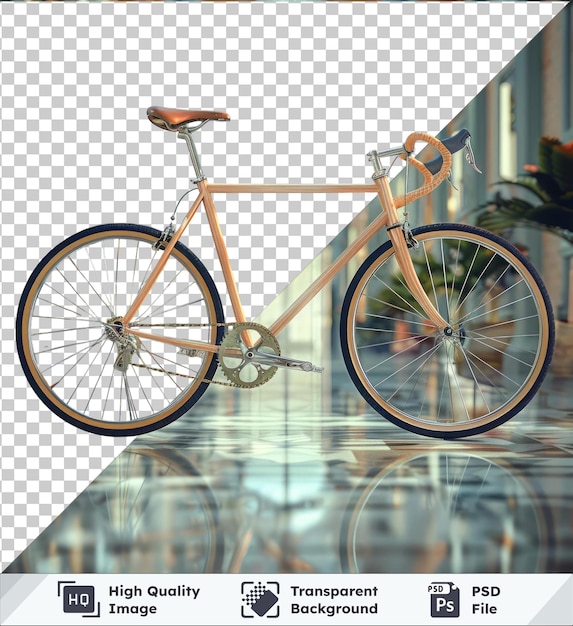 PSD psd met transparante een vaste versnelling stad fiets mockup