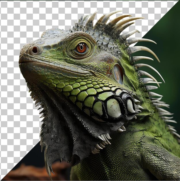 PSD psd met transparante realistische fotografische wildlife fotograaf _ s wildlife opnames iguana in het wild