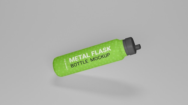 Psd metal flask bottle mockup