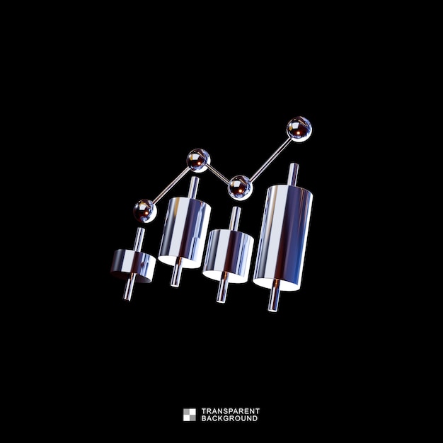 PSD Metallic 3D Stock Chart