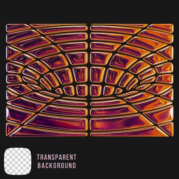 psd metallic shape 3d render on transparent background