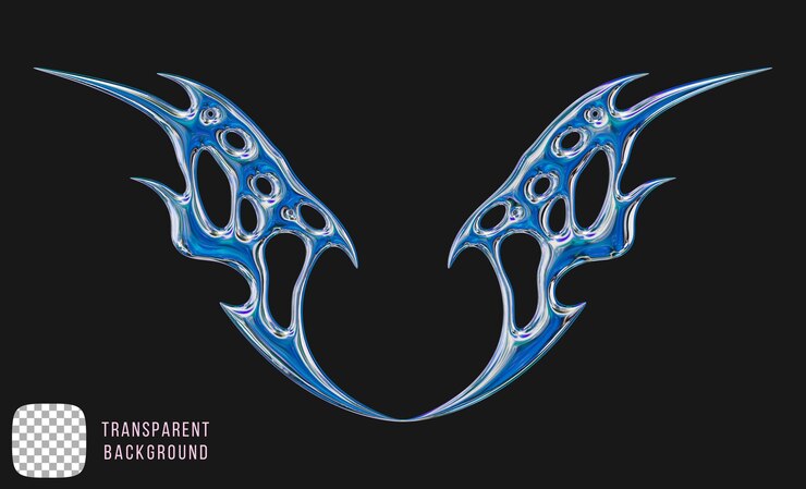 PSD psd metallic tribal pattern 3d rendering