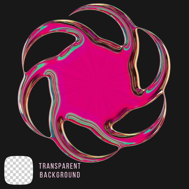 Psd metallic y2k ster abstracte vorm 3d rendering