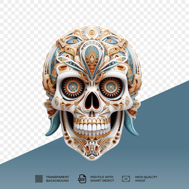 PSD 透明な背景に分離されたpsdのメキシコの頭蓋骨