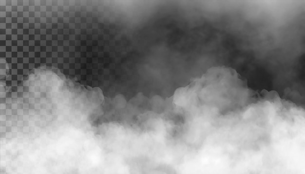 PSD psd mgła lub dym izolowane przezroczyste tło biała chmura mgła smog pary pyłu png