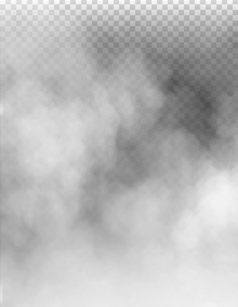 PSD psd mgła lub dym izolowane przezroczyste tło biała chmura mgła smog pary pyłu png