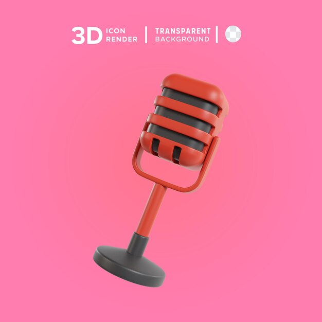 Illustrazione psd mic 3d