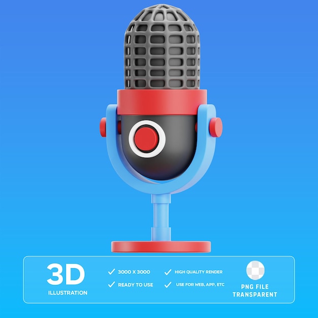 PSD Микрофон 3D иллюстрация