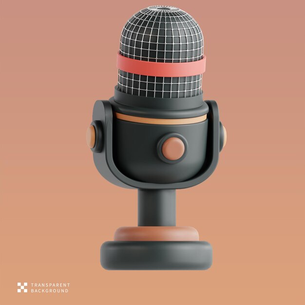 PSD-microfoon 3D-illustratie