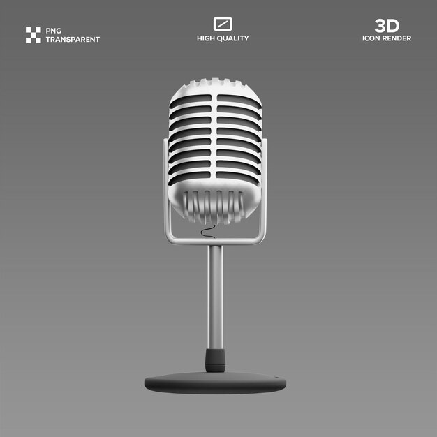 PSD-microfoon 3D-illustratie