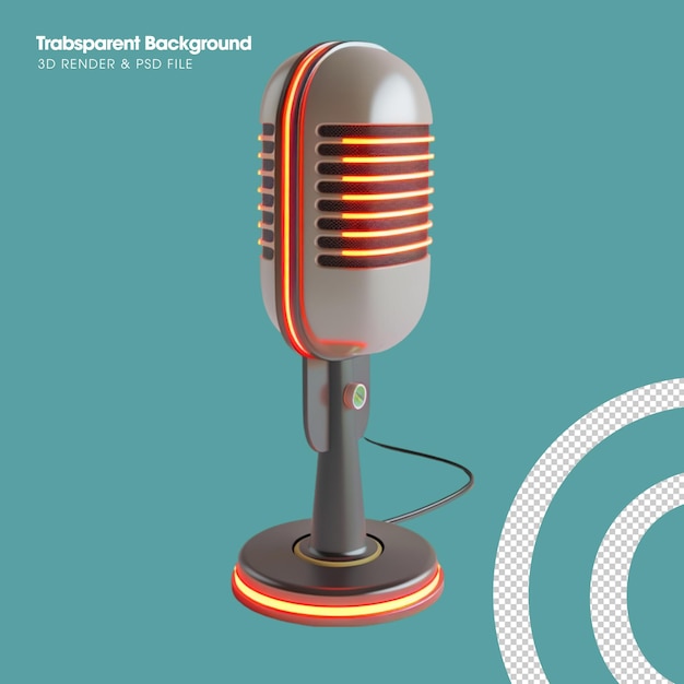 Psd a microphone element isolated 3d object