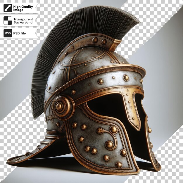 PSD psd middeleeuwse ridder griekse spartaanse gladiator helm op transparante achtergrond