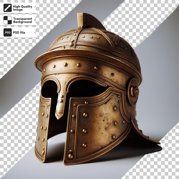 PSD psd middeleeuwse ridder griekse spartaanse gladiator helm op transparante achtergrond