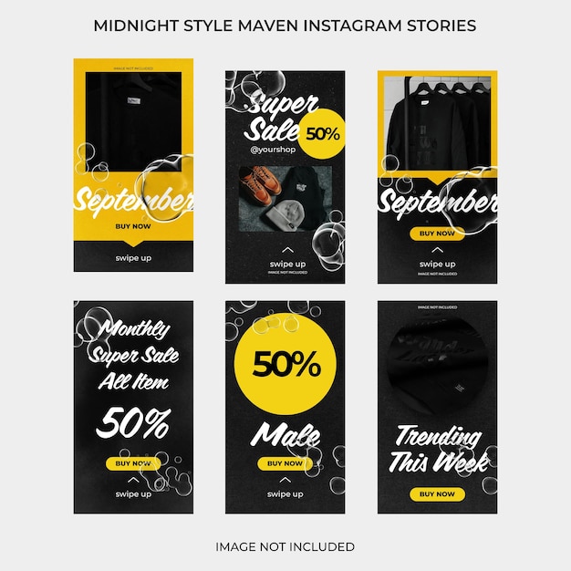 psd midnight style maven instagram stories template