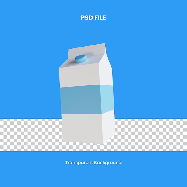 Psd milk 3d icon illustration