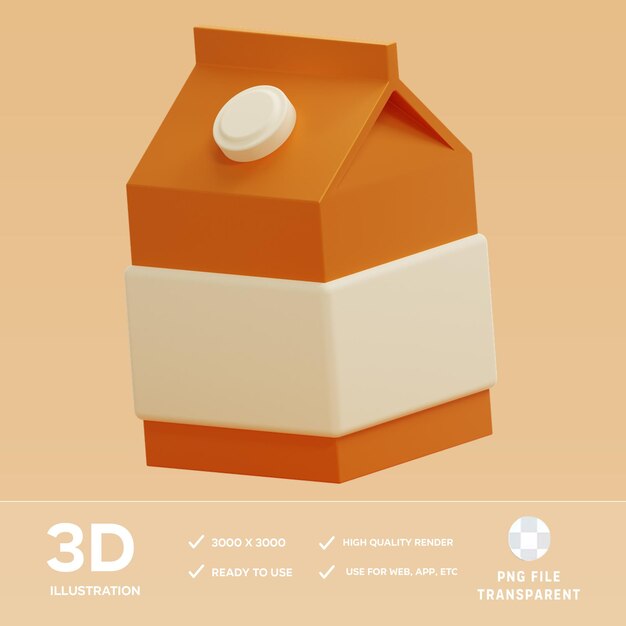 psd milk 3d illustration