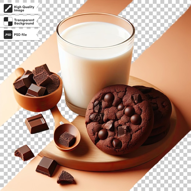 PSD psd milk chocolate and cookies on transparent background