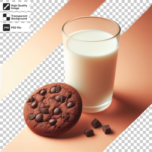 PSD cioccolato al latte psd e biscotti su sfondo trasparente
