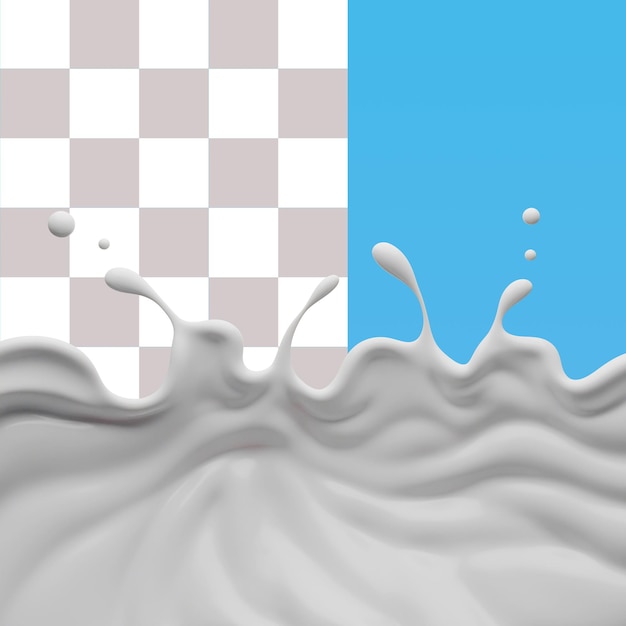 PSD psd milk splash 3d rendering