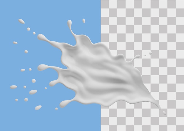 Rendering 3d di milk splash psd