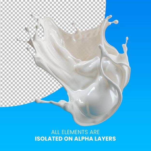 Psd milk splash separated from background png