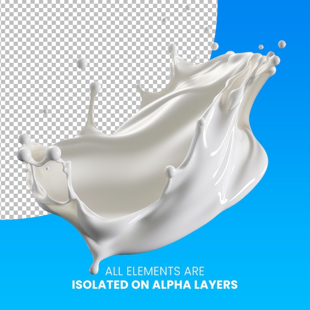 PSD Milk splash separated from background png