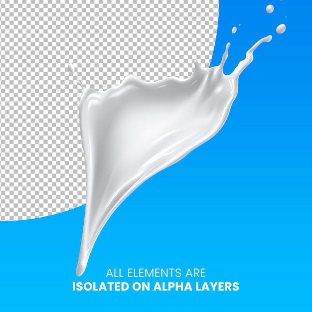 PSD Milk splash separated from background png