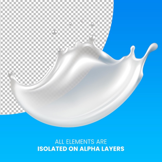 Psd milk splash separated from background png