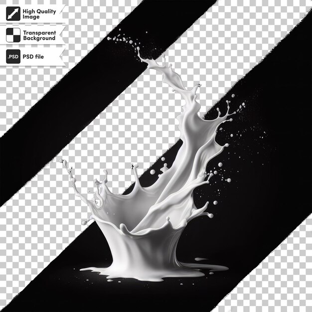 PSD psd milk splash on transparent background