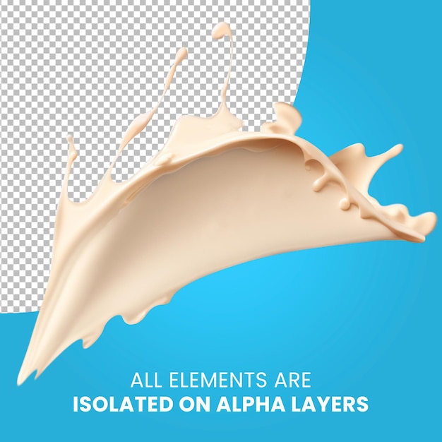 PSD milkshake splash geïsoleerd op alpha layer png