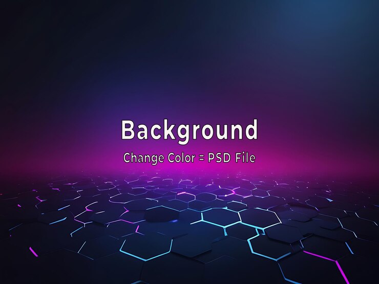PSD psd mimimal abstract hexagon pattern glowing light blue and purple geometric shape background