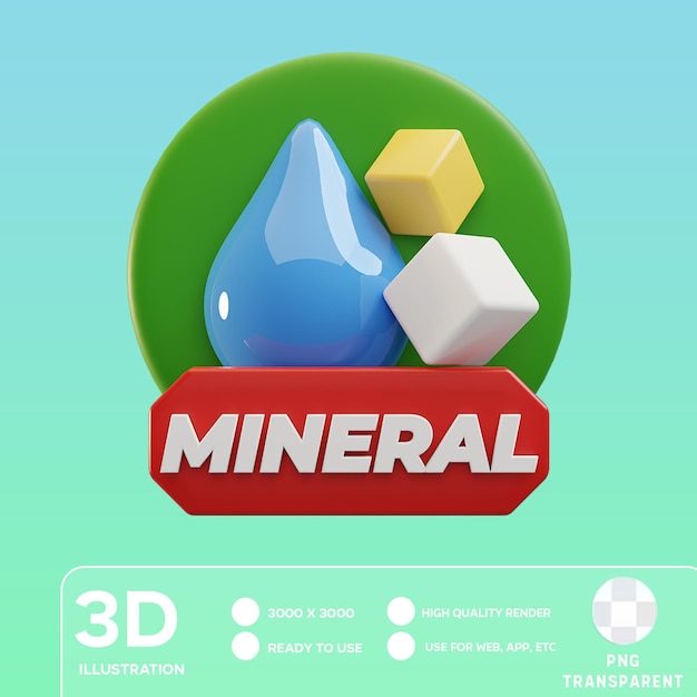 PSD psd minerals 3d-illustratie