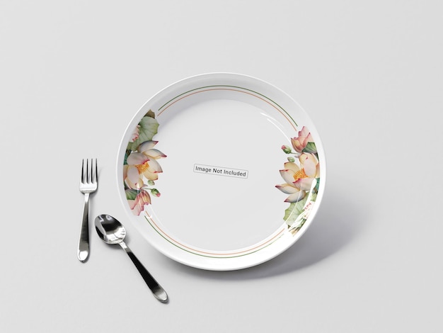psd minimal ceramic plate mockup