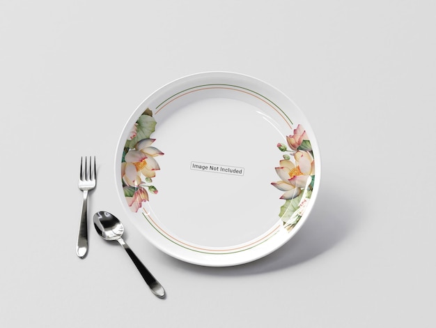 PSD minimal ceramic plate mockup