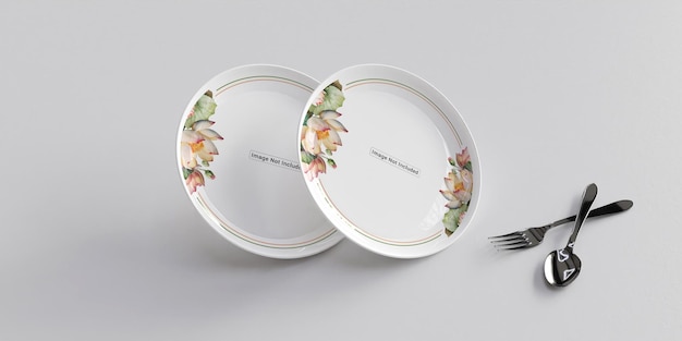 PSD minimal ceramic plate mockup