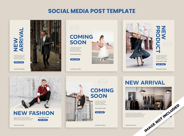 psd minimalism elegant fashion instagram post template banner collection