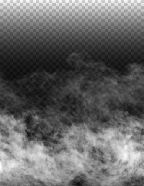 Psd mist of rook geïsoleerde doorzichtige achtergrond witte bewolking mist smog stofdamp png