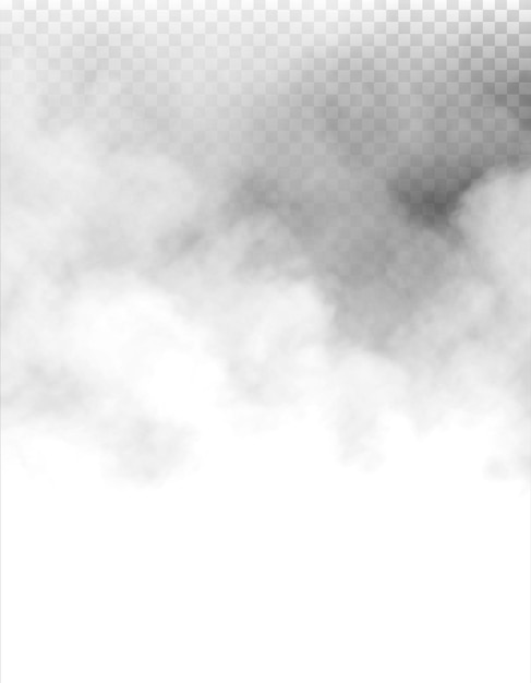PSD Mist of rook geïsoleerde doorzichtige achtergrond Witte bewolking mist smog stofdamp PNG