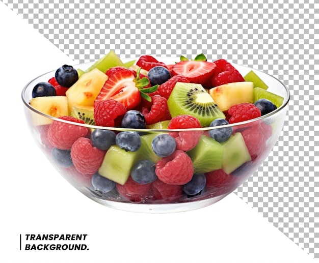 PSD psd mixed fresh fruits strawberry raspberry blueberry kiwi mango on bowl