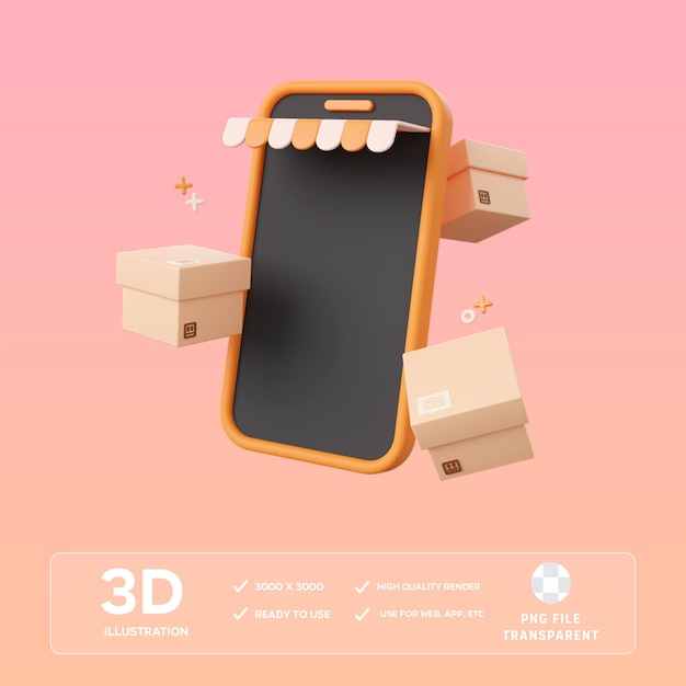 PSD mobiele levering 3D illustratie