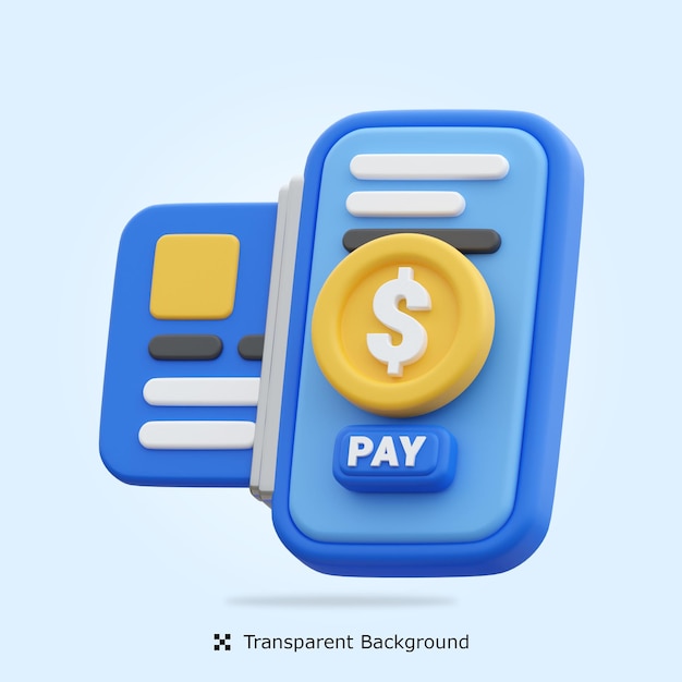 PSD psd mobile payment 3d icon