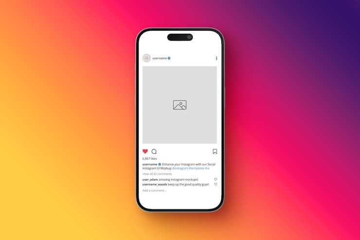 PSD psd mobile phone mockup design dla mediów społecznościowych i szablonu postów na instagramie