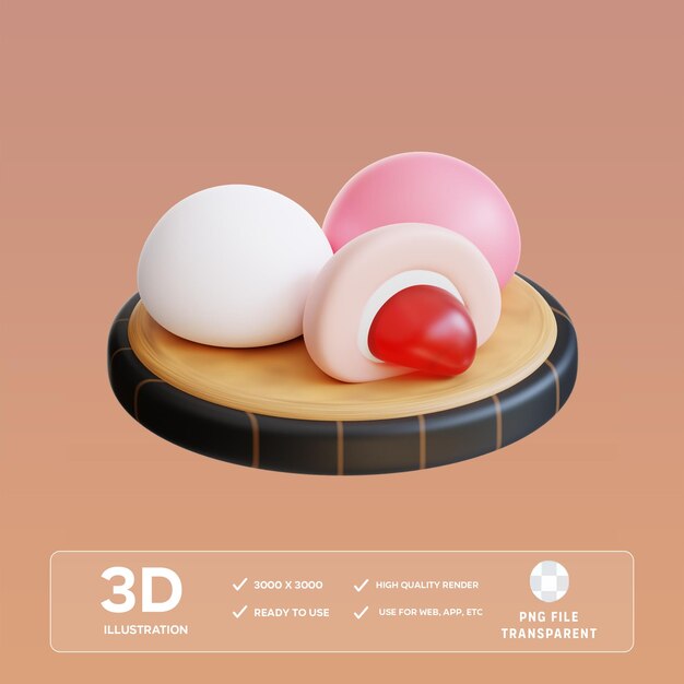 PSD mochi 3D-illustratie