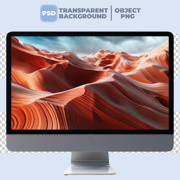 Psd mock up desktop doorzichtige achtergrond pngd