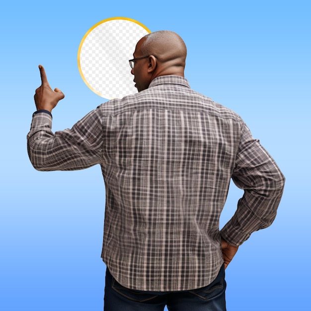 PSD psd mockup of a black male looking at the up