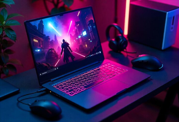 PSD Mockup Isometric Screen Laptop 3D Izolowany