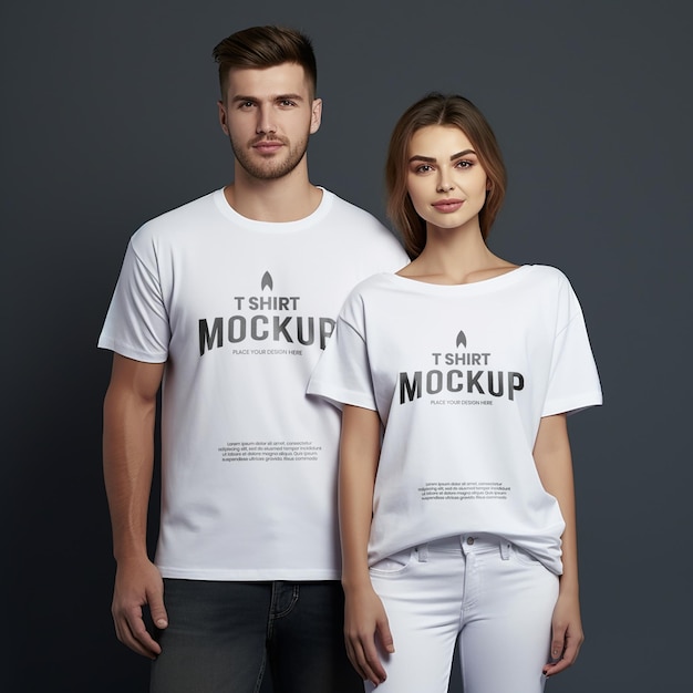 PSD psd mockup paren met witte oversize t-shirts