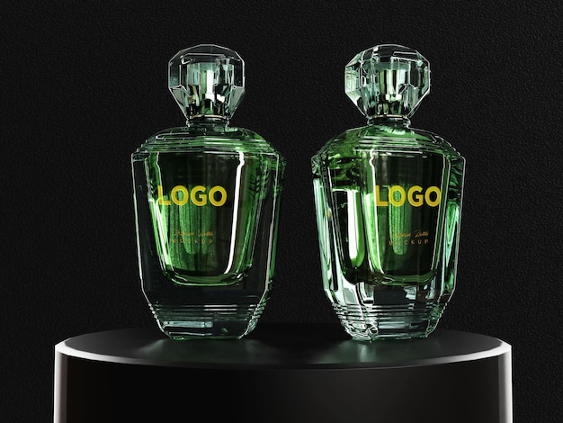 PSD psd mockup realistic luxury bottle perfume
